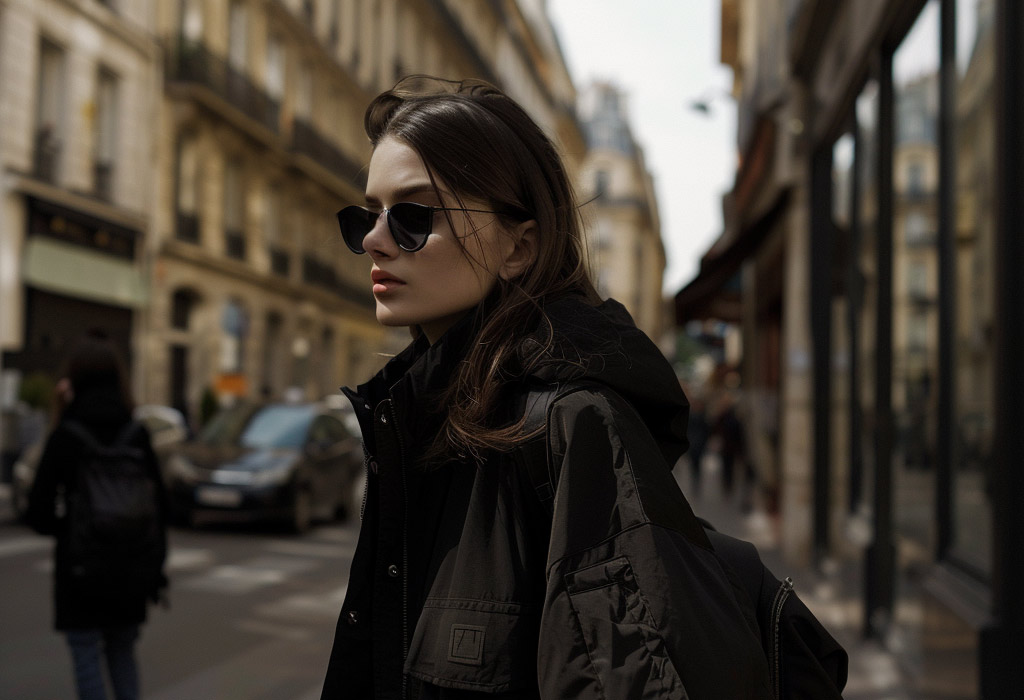 Woman tourist on Paris Streets