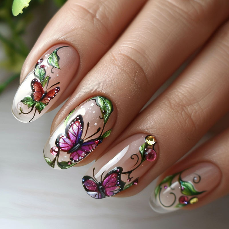 Nail art butterflies