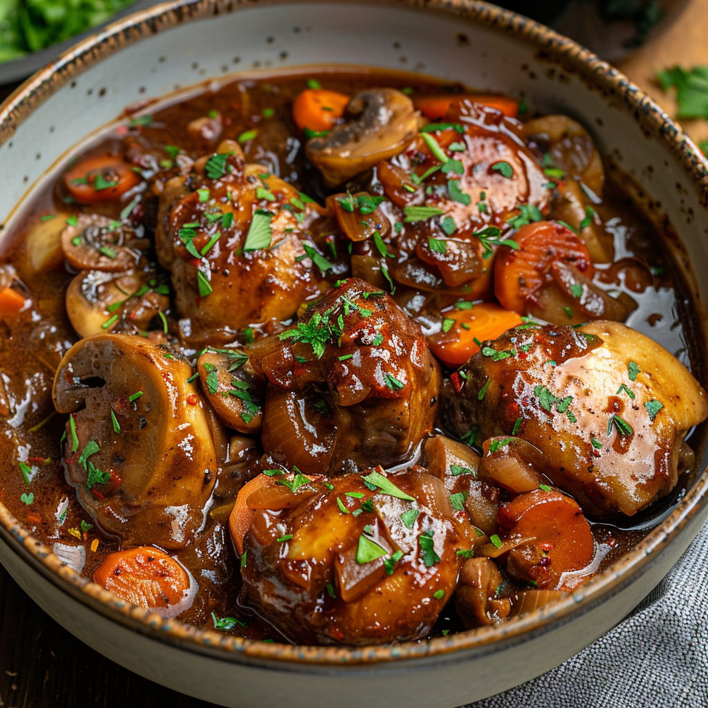 Coq au vin dish