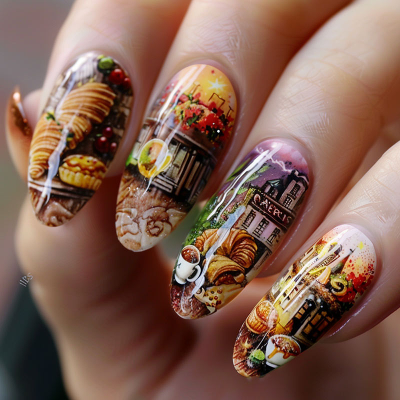 Nail art - Paris Cafe