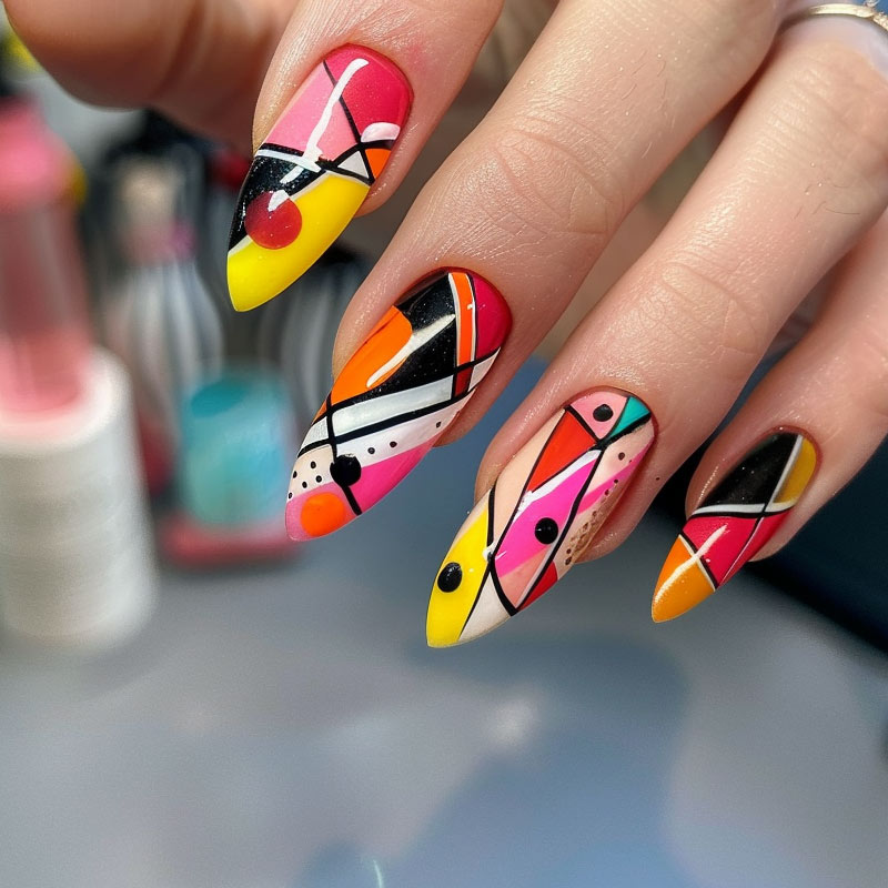 Nail art - Kandinsky inspired 