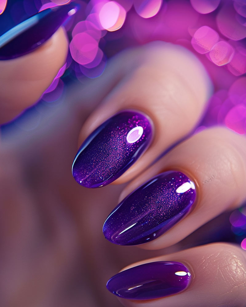 Nail art - Midnight Shimmering Purple